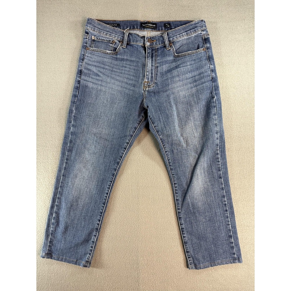 Lucky Brand 410 Jeans Mens 34x30 Blue Athletic Slim Tapered Medium Wash Denim